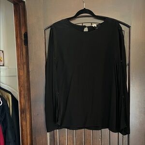 Lumiere Black Long-Sleeve Blouse